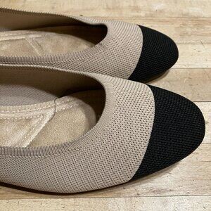 Seychelles Womens Tippy Wides Knit Foam Ballet Flats Size 10 WIDE Beige SP EXC